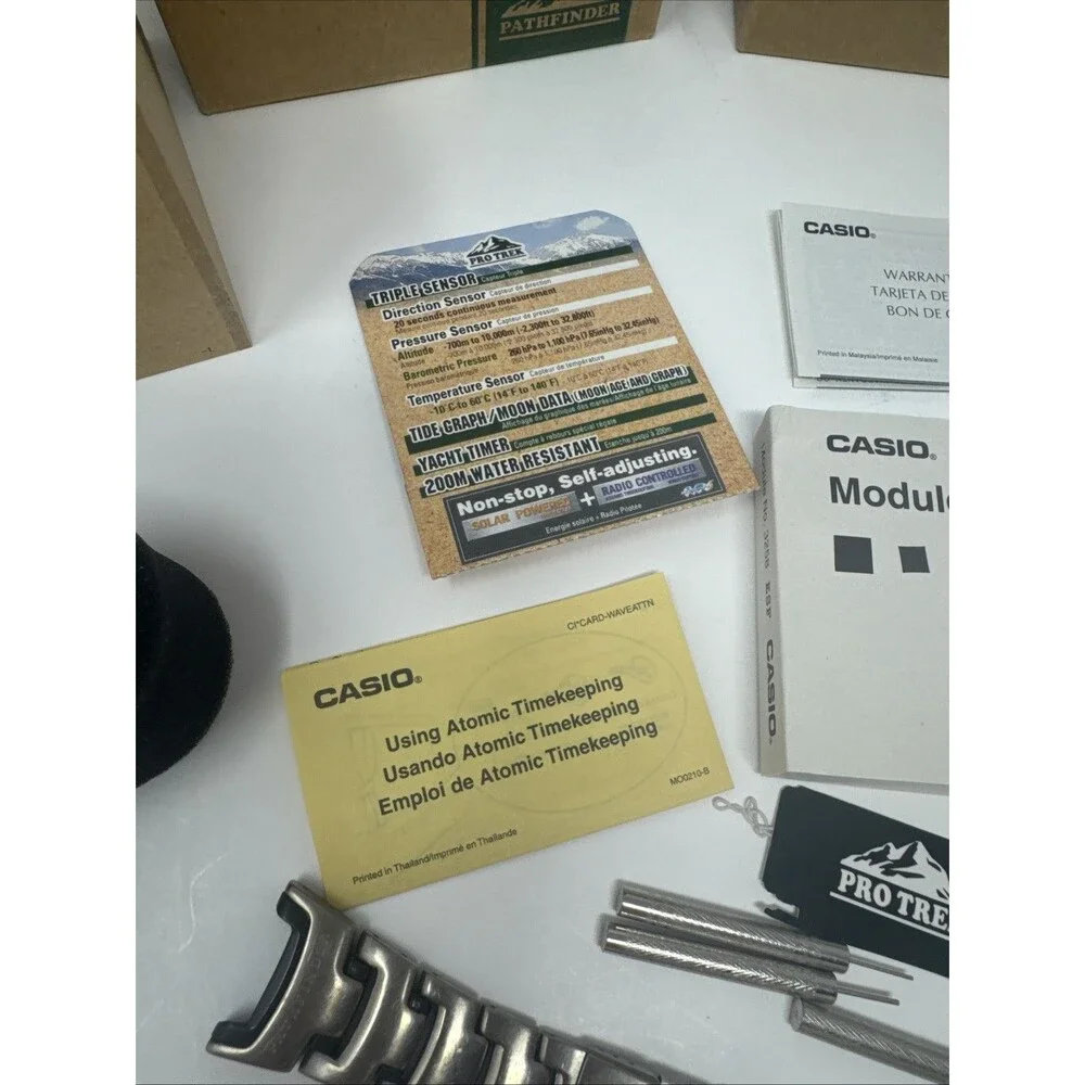 BOX & PAPERWORK ONLY - CASIO PRO TREK Solar Sensor Watch Parts Links - NO WATCH